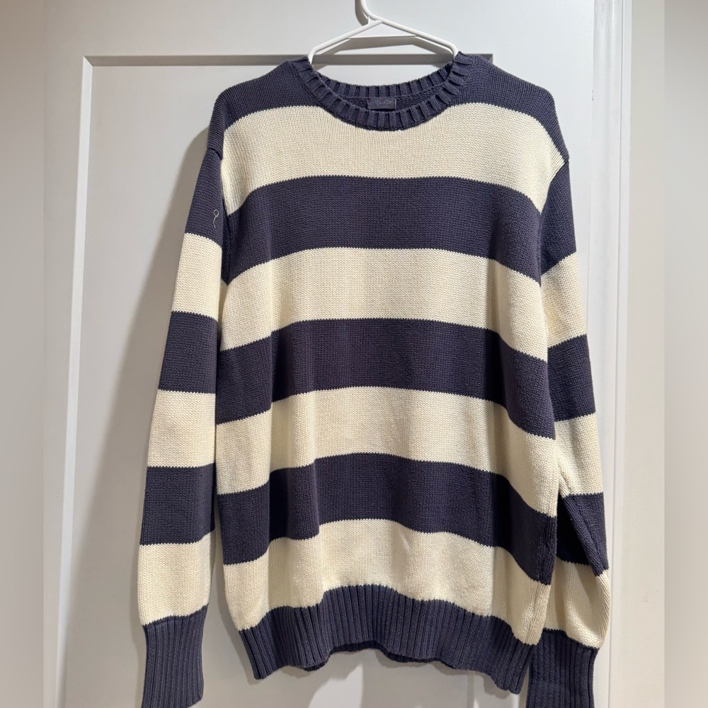 Striped Navy and Cream Sweater